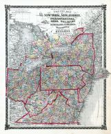 County Map New York, New Jersey, Pennsylvania, Ohio, Delaware, Maryland, Virginia, West Virginia and Province of Ontario, La Salle County 1876
